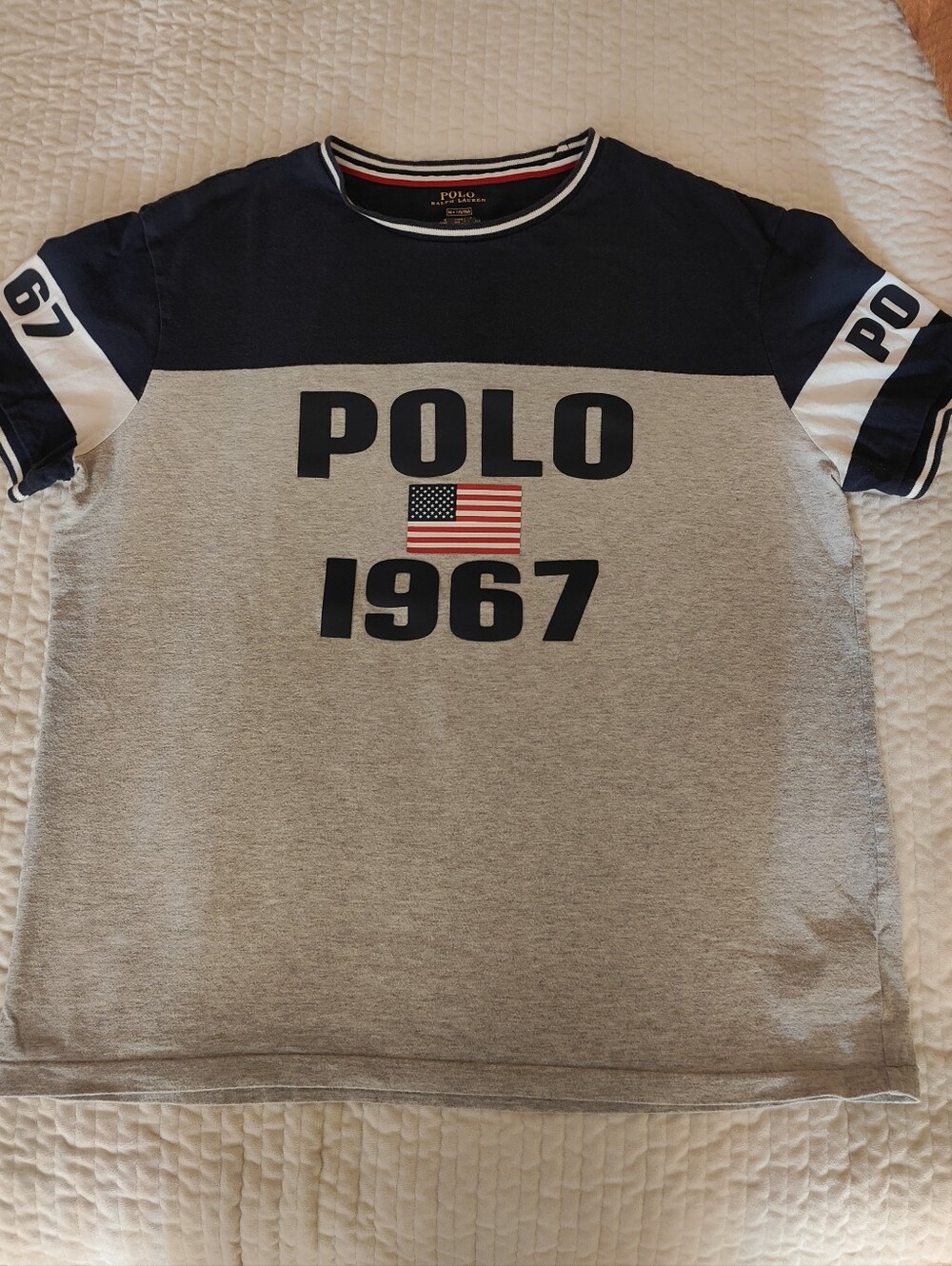 Polo by Ralph Lauren Navy, Gray & White 'POLO 1967' Short Sleeve Tee